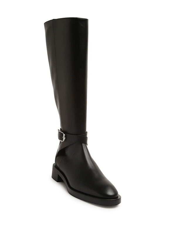 Black Calfskin High Boots