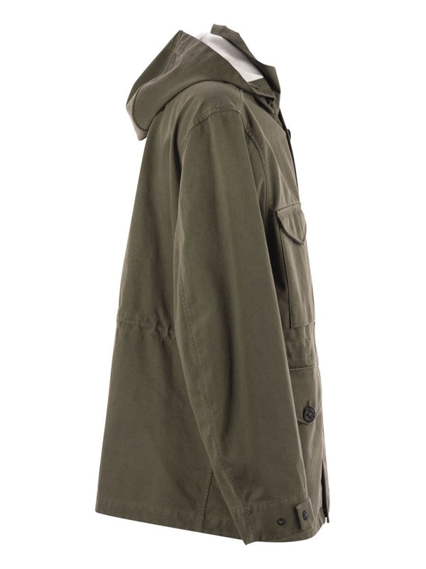 Wappen Patch Multi Pocket Hooded Jacket