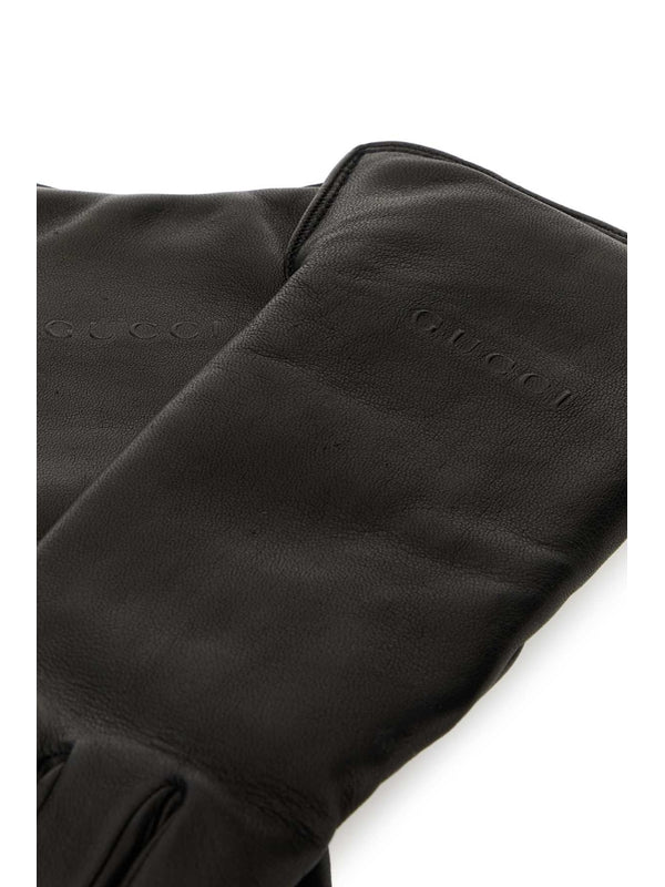 Gucci Black Leather Gloves
