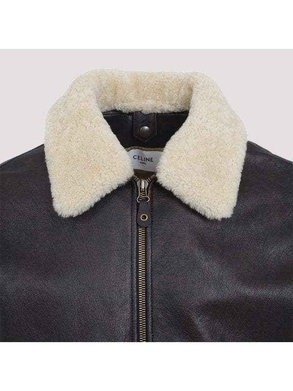 Shearling Collar Aviator Jacket