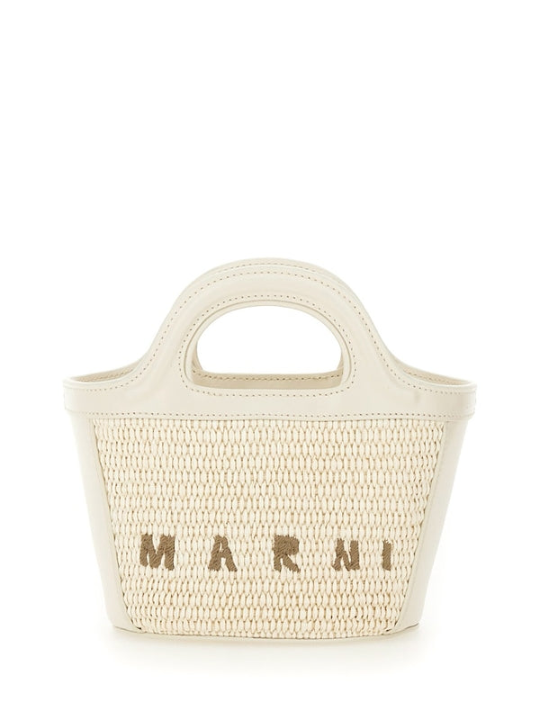 Tropicalia Logo Embroidery Raffia Tote Bag