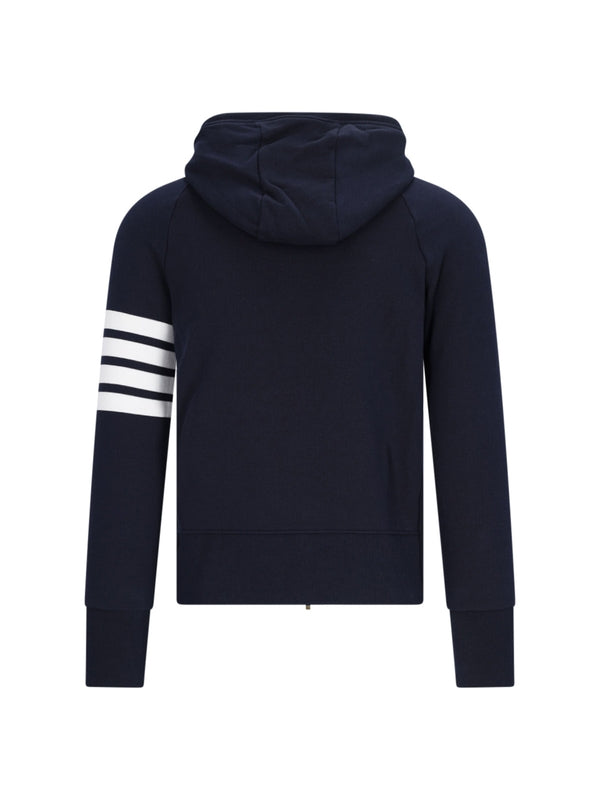 4-Bar Cotton Hoodie Zip-Up