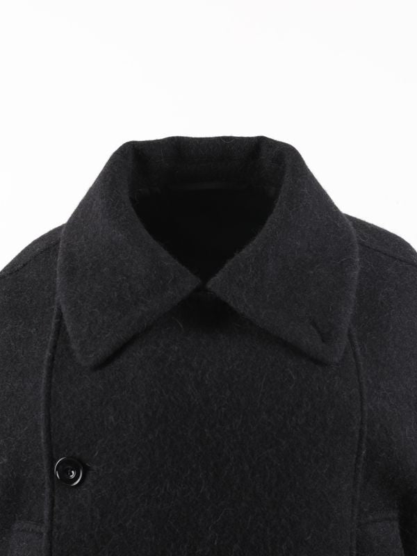 Asymmetric Wool Alpaca Short Coat