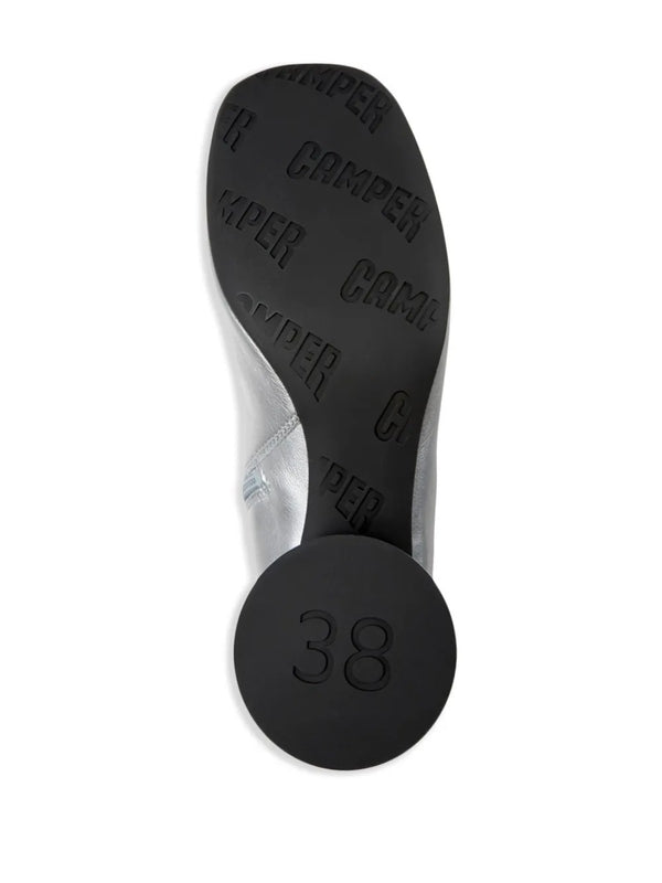 Camper Silver Ankle Boots