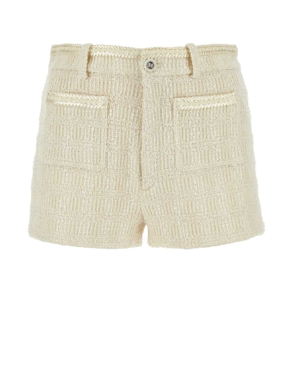 Wool Blend Tweed Shorts