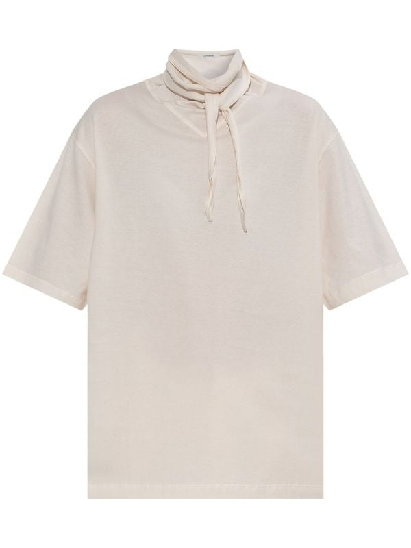 Scarf Neck
  Cotton Short Sleeve T-Shirt