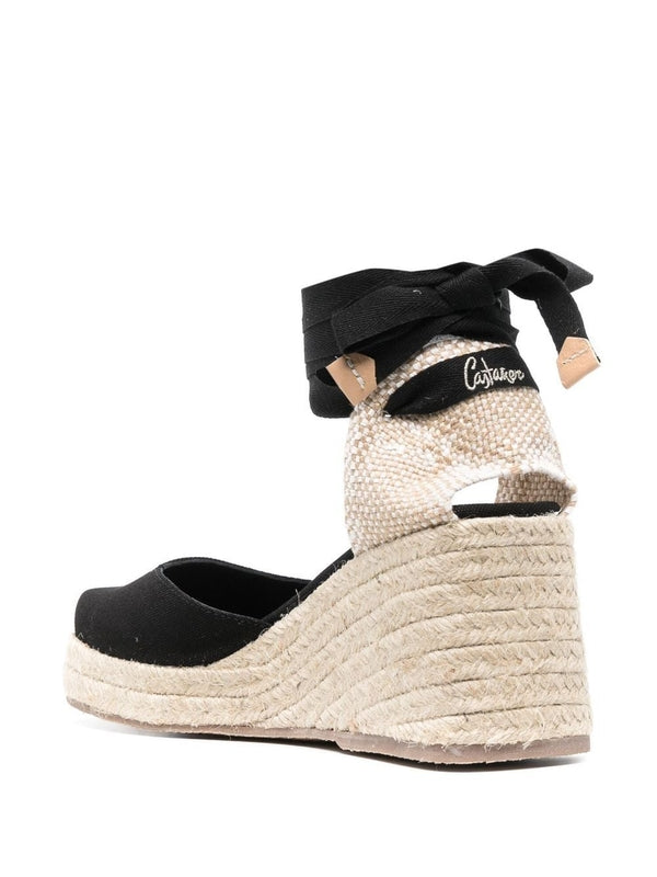 Black Wedge Sandals