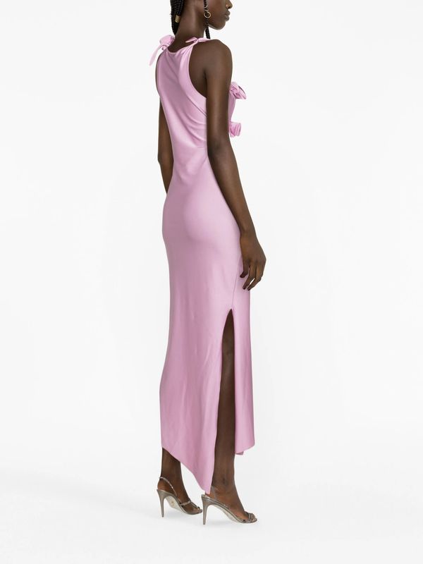 Asymmetric Flower Sleeveless Long Dress