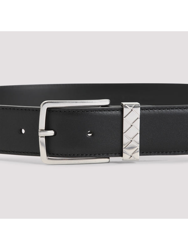 Intrecciato Buckle Leather Belt