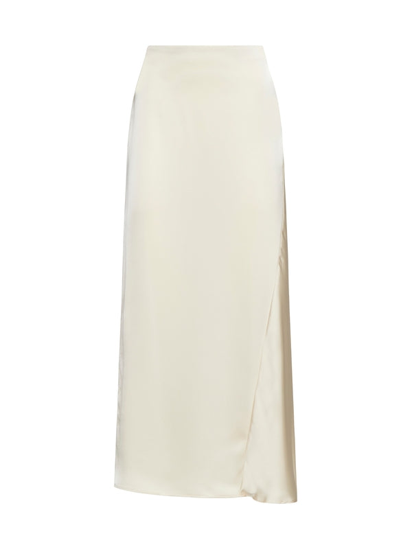 Aia Satin Wrap Long Skirt