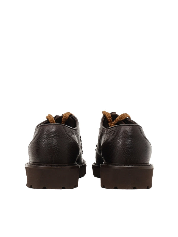 Brown Calfskin Lace-Up Shoes