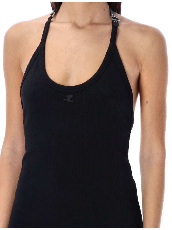 Courrèges - Buckle Strap Halter Neck Mini Dress - Jente
