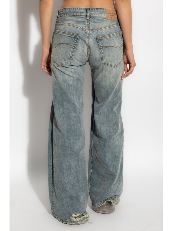 Vintage Washing Cotton Denim Pants