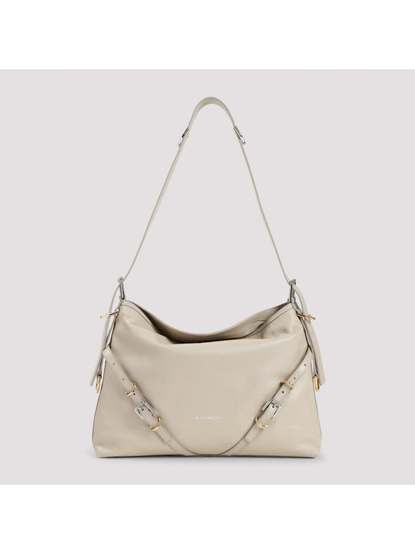 Voyou Buckle Detail Calfskin Medium Shoulder Bag