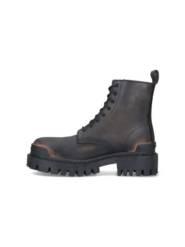 Strike Vintage Leather Lace-Up Boots