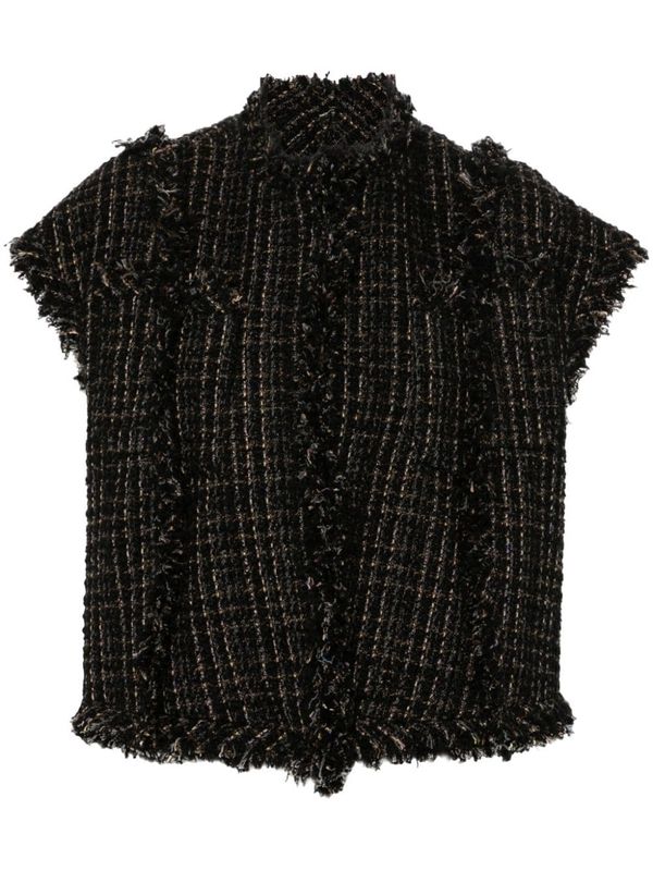 Fringe Tweed Vest