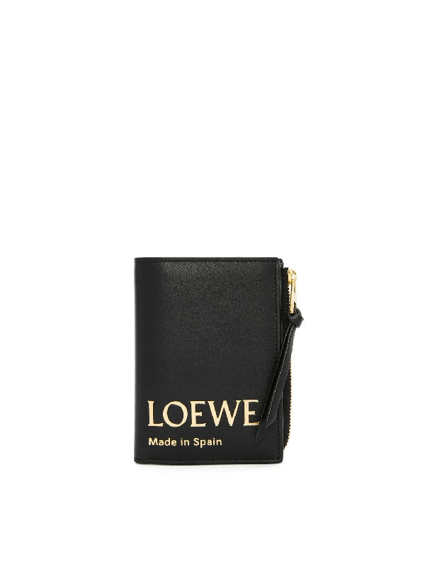 徽标皮革双折钱包