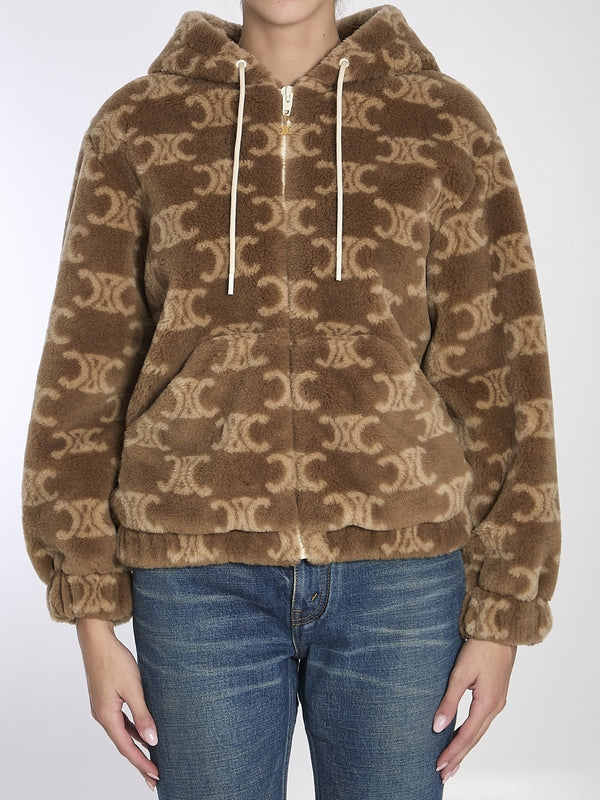 Triomphe Pattern Fleece Wool Jacket