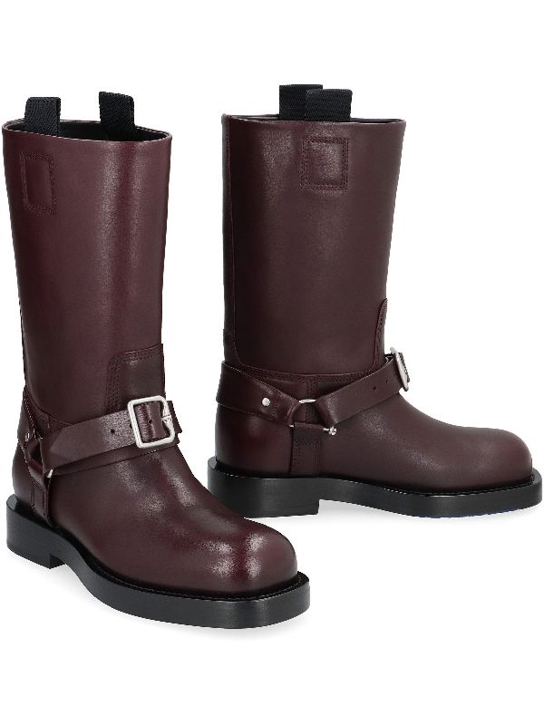 Buckle Strap Leather Boots