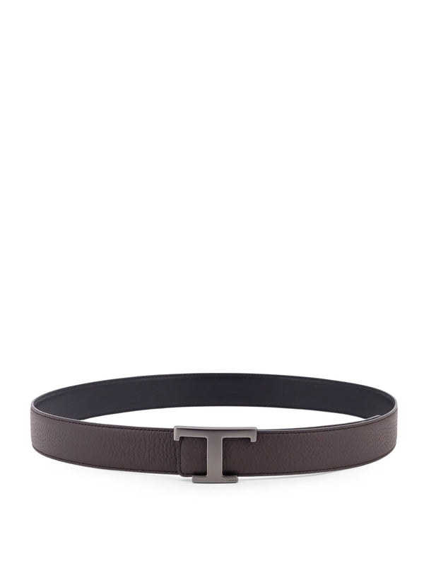 TOD'S - T Logo Reversible Leather Belt - Jente