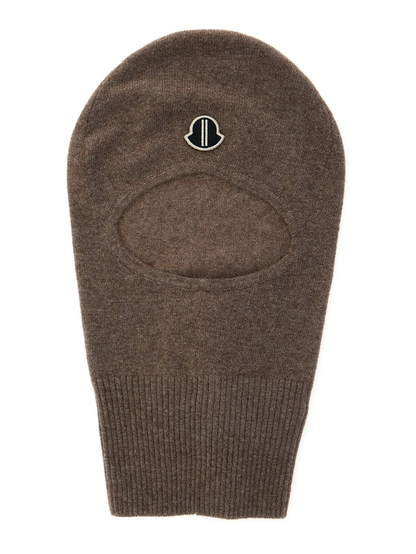 Moncler Logo Patch Wool Cashmere Balaclava