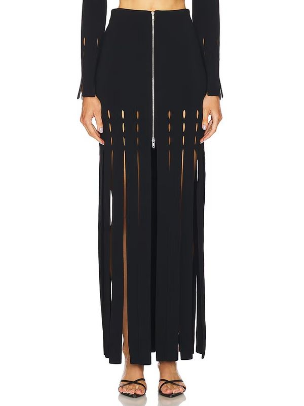 Triana Fringe
  Zipper Long Skirt