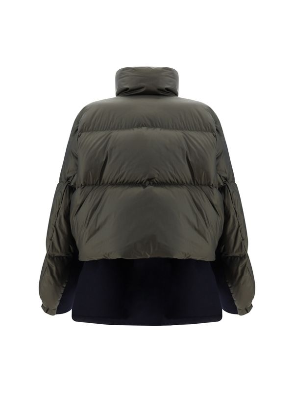 Wool Insert High-neck Nylon Puffer