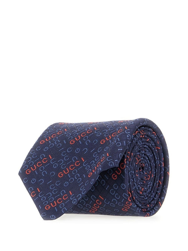 Logo Pattern Silk Tie