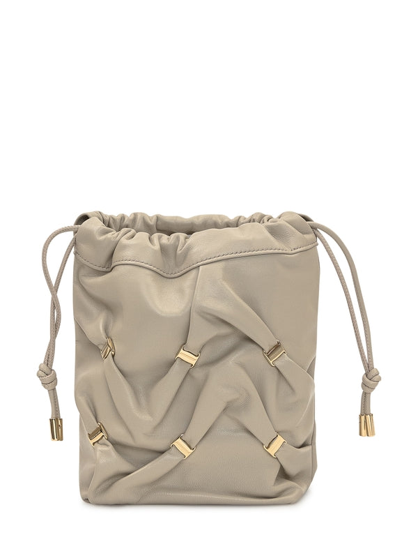 Vara Bow Detail Leather Mini Bucket Bag