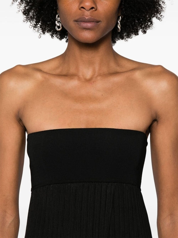 Tube Top Pleated Midi Dress