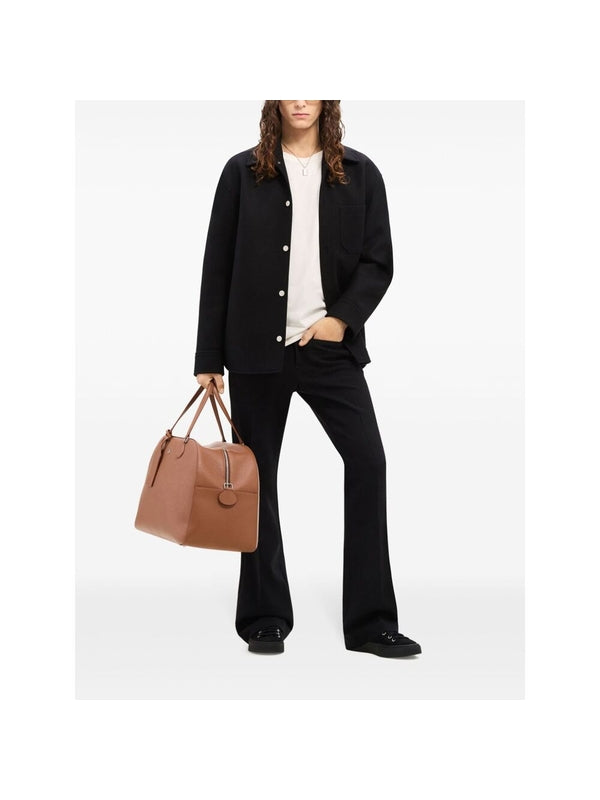 Pocket Logo Embroidery Shirt Jacket