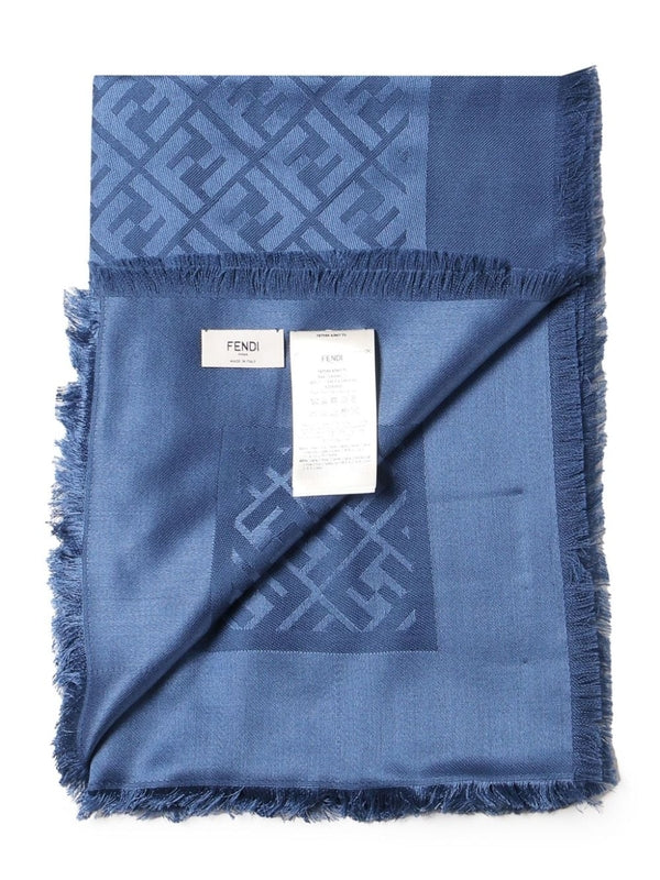 FF Pattern Silk Wool Scarf