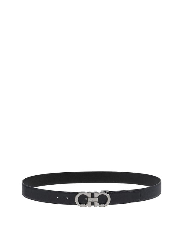 Gancini Buckle Reversible Leather Belt