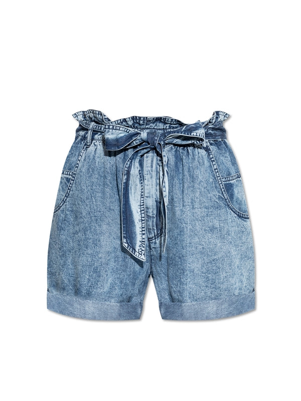 Pierine Bow Strap Denim Shorts