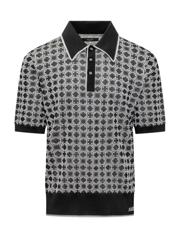Ma Graphic Pattern Short Sleeve Polo Shirt