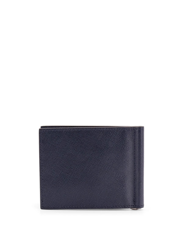 Logo Leather Money Clip Wallet