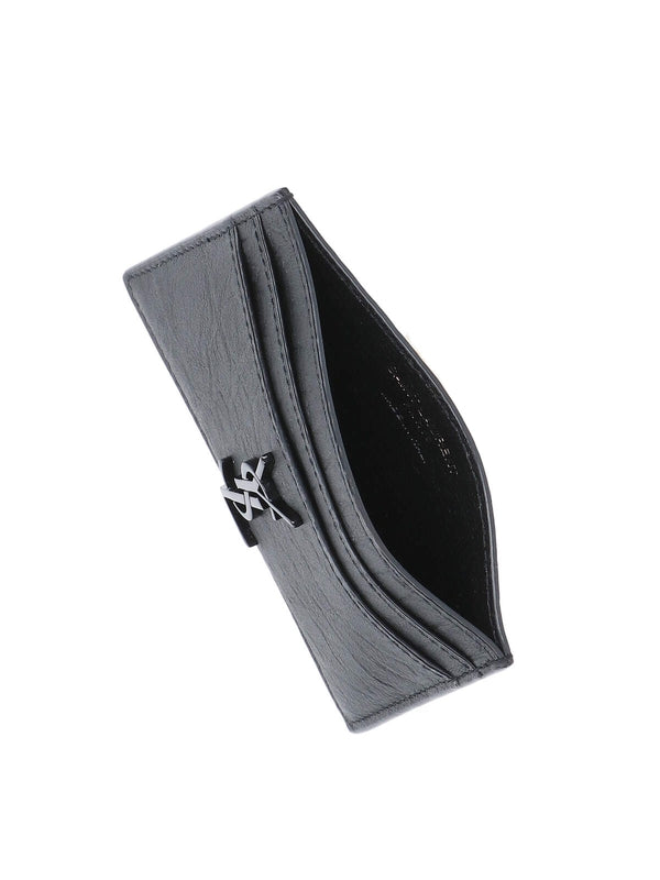 Cassandra Monogram Leather Card Wallet