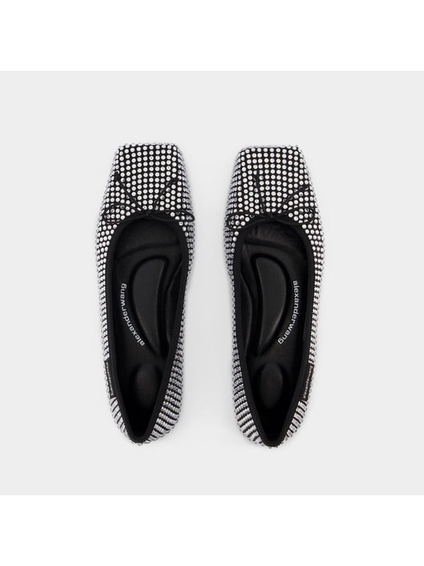 Bow Rhinestone Decorated Flat Shoes