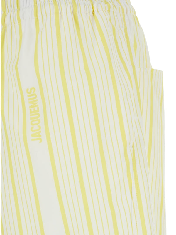 Aloe stripe cotton shorts