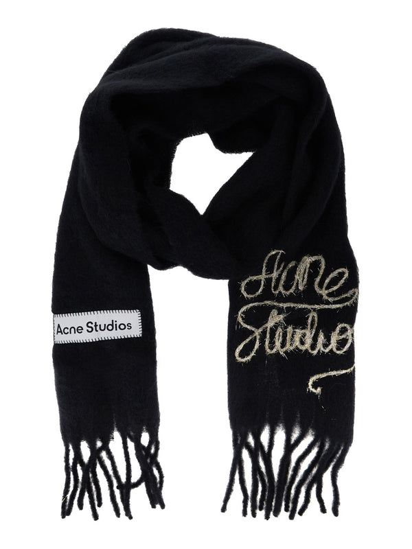 Acne Studios Black Wool Mufflers