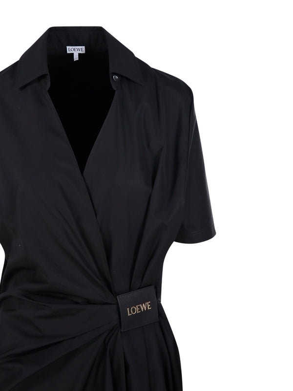 V-neck Draping Dress