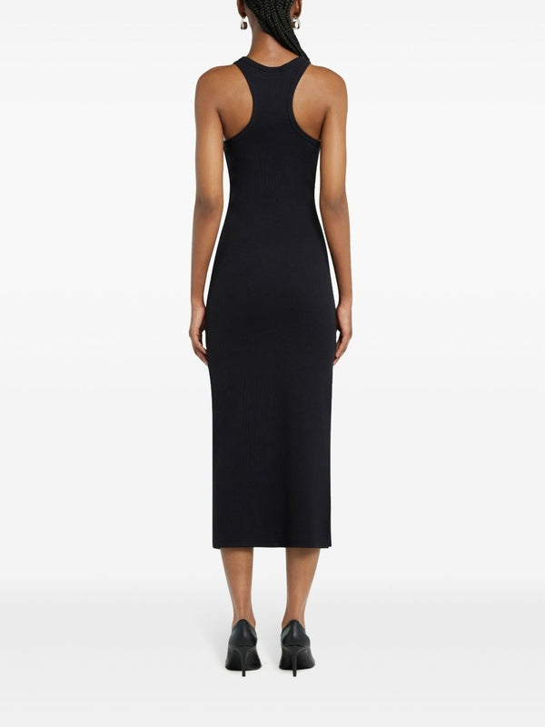 Side Slit Detail Cotton Midi Dress