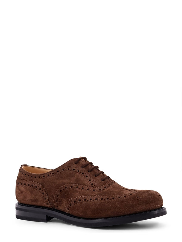 Brogue Detail Suede Lace-Up Shoes