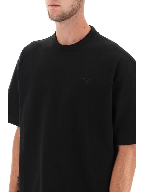 Back Logo Embroidered Cotton Short Sleeve T-Shirt