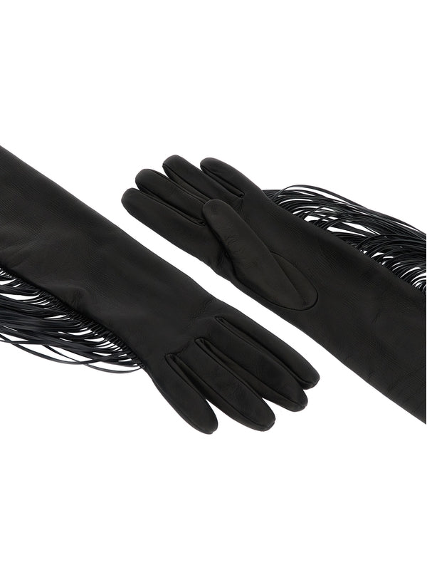 Sportmax Black Leather Gloves