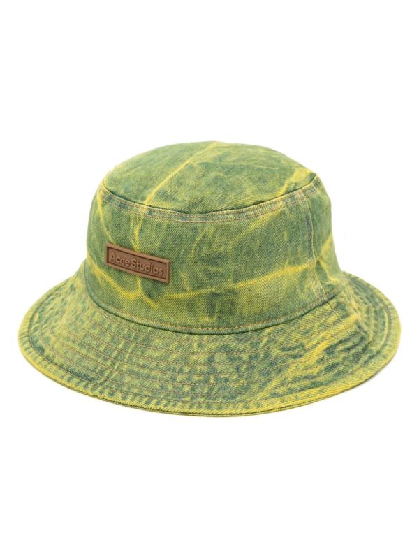 Logo Patch Washing Denim Bucket Hat