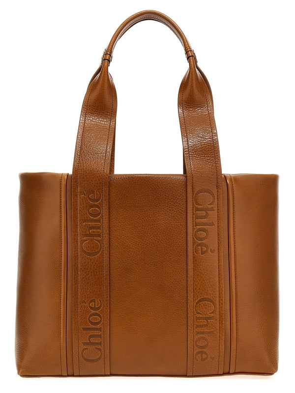 Woody Leather Medium Tote Bag