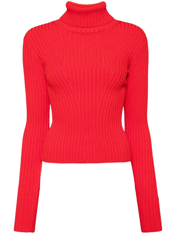 Ribbed High Neck Knit