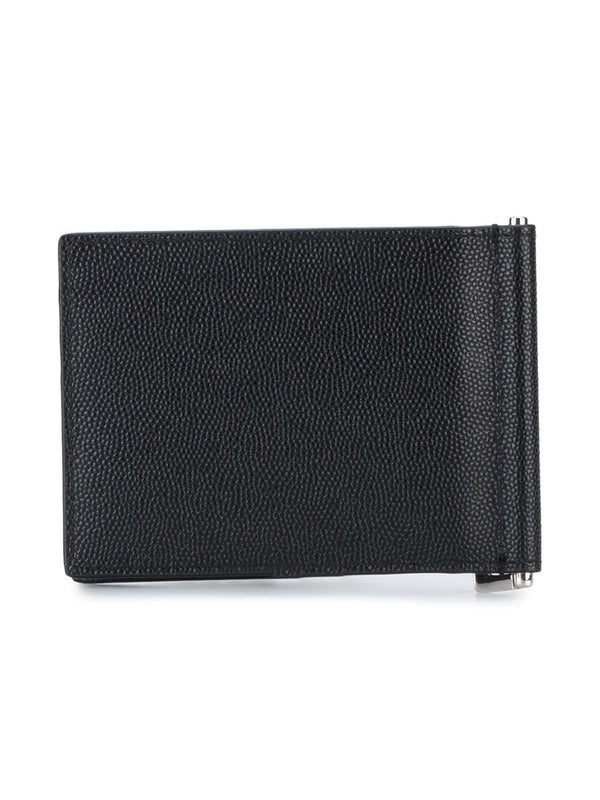 Logo Leather Money Clip Wallet