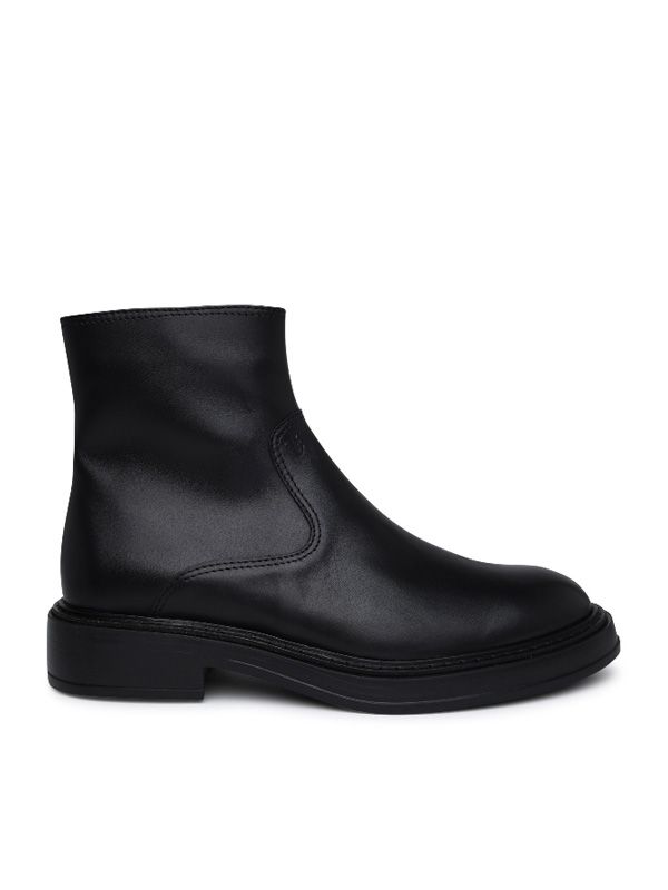 Black Leather Ankle Boots